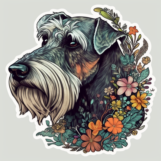 Miniature Schnauzer Dog Vinyl Decal Sticker for Car, Laptop, Tumbler and more # 00288