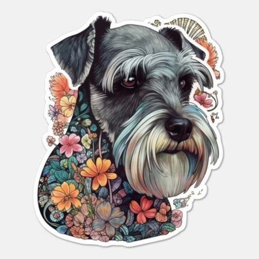Miniature Schnauzer Dog Vinyl Decal Sticker for Car, Laptop, Tumbler and more # 00273