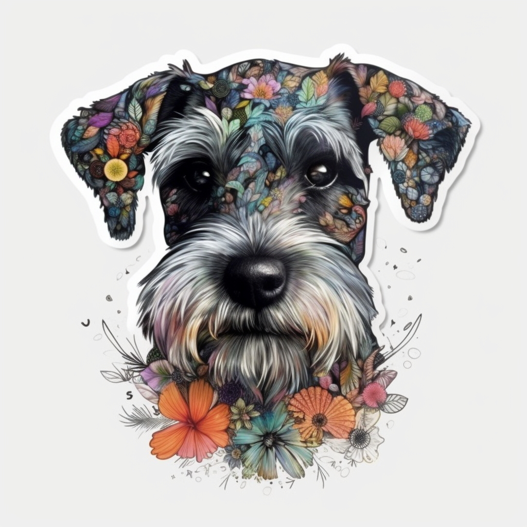 Schnauzer Dog Vinyl Decal Sticker for Car, Laptop, Tumbler and more # 2314