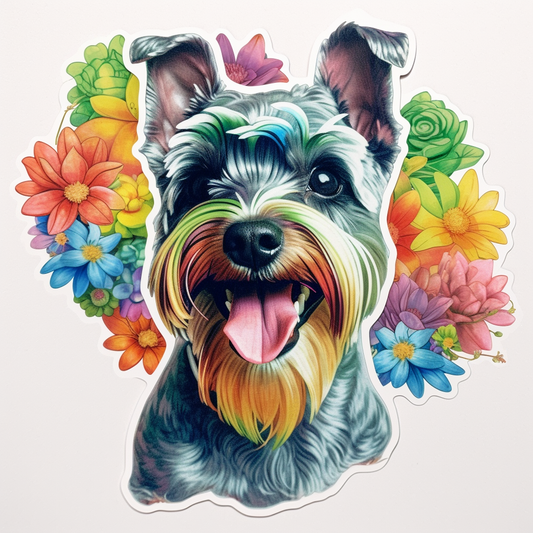 Miniature Schnauzer Dog Vinyl Decal Sticker for Car, Laptop, Tumbler and more # 00292