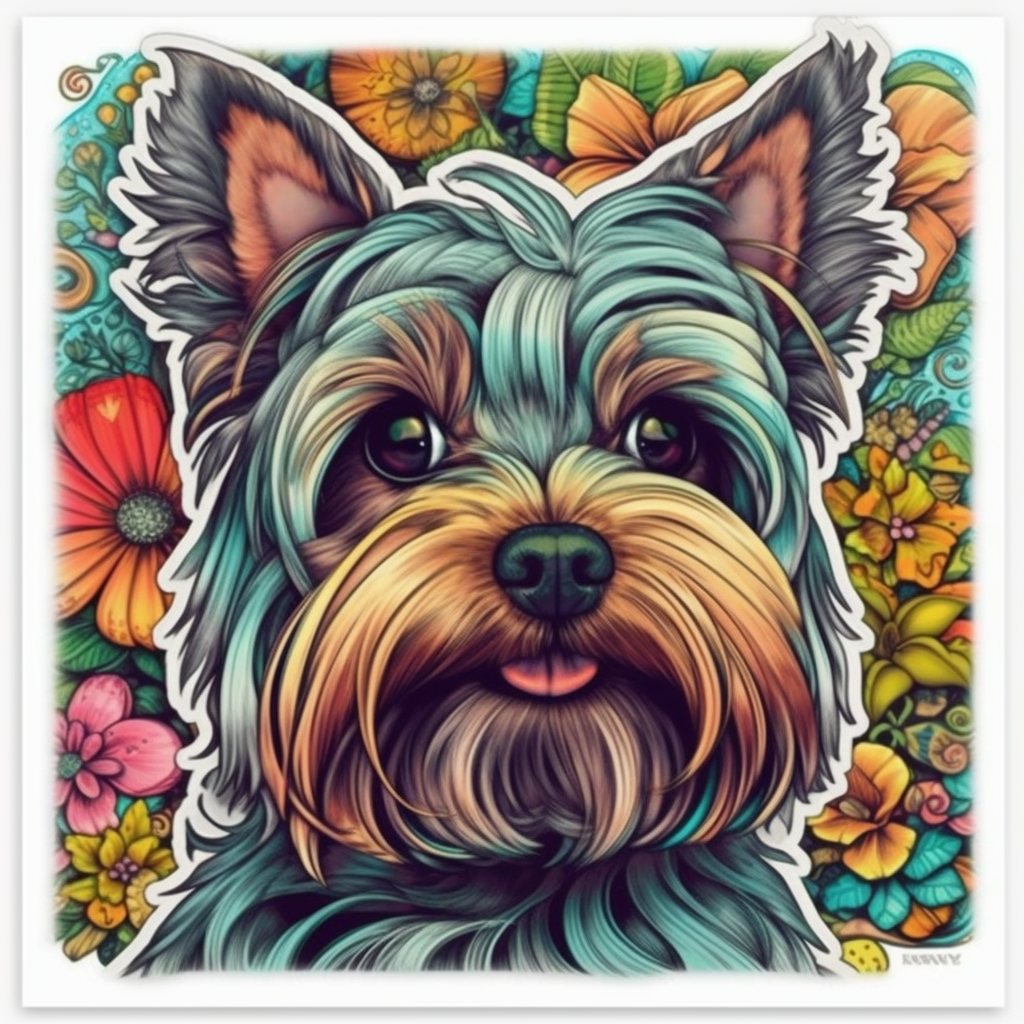 Yorkshire Dog Vinyl Decal Sticker for Car, Laptop, Tumbler and more # 2133