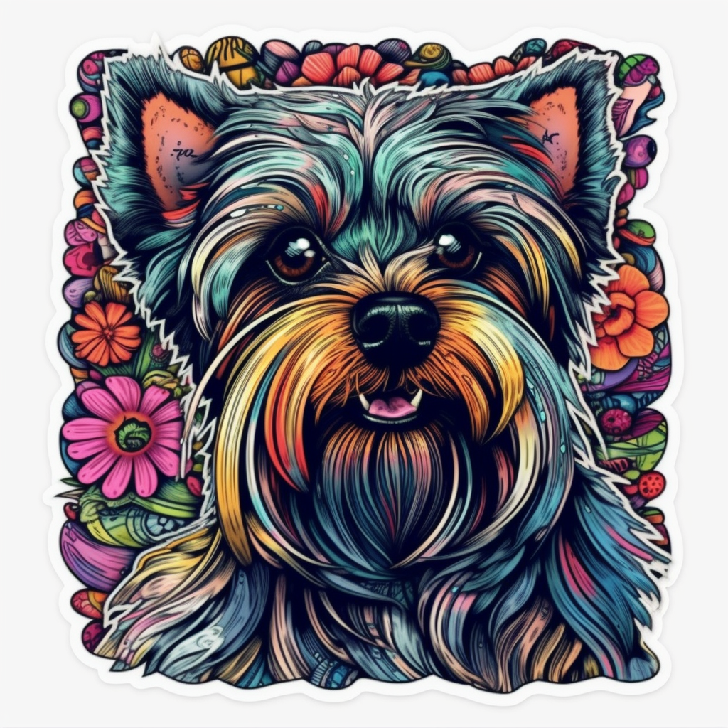 Yorkshire Dog Vinyl Decal Sticker for Car, Laptop, Tumbler and more # 002269