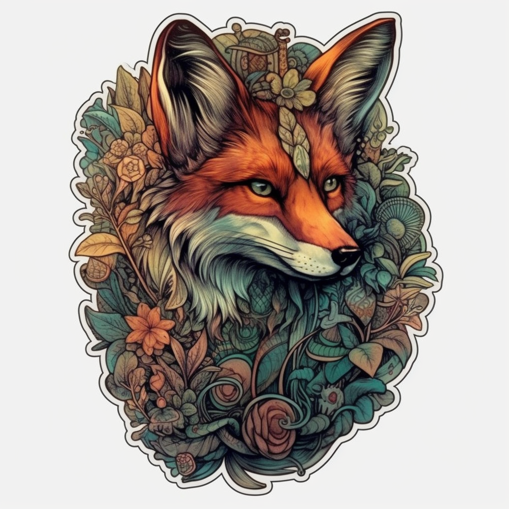 Fox Vinyl Decal Sticker for Car, Laptop, Tumbler and more # 00427