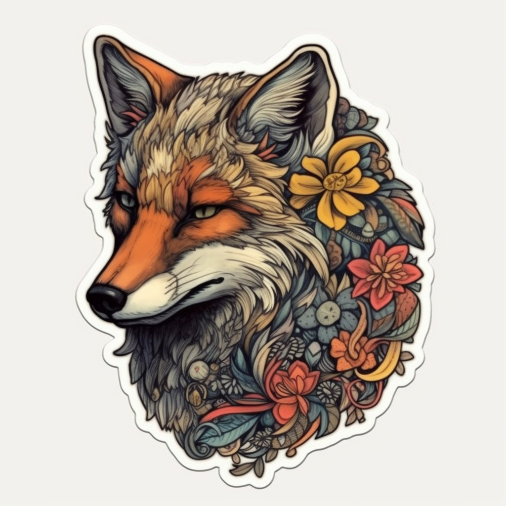 Fox Vinyl Decal Sticker for Car, Laptop, Tumbler and more # 00430
