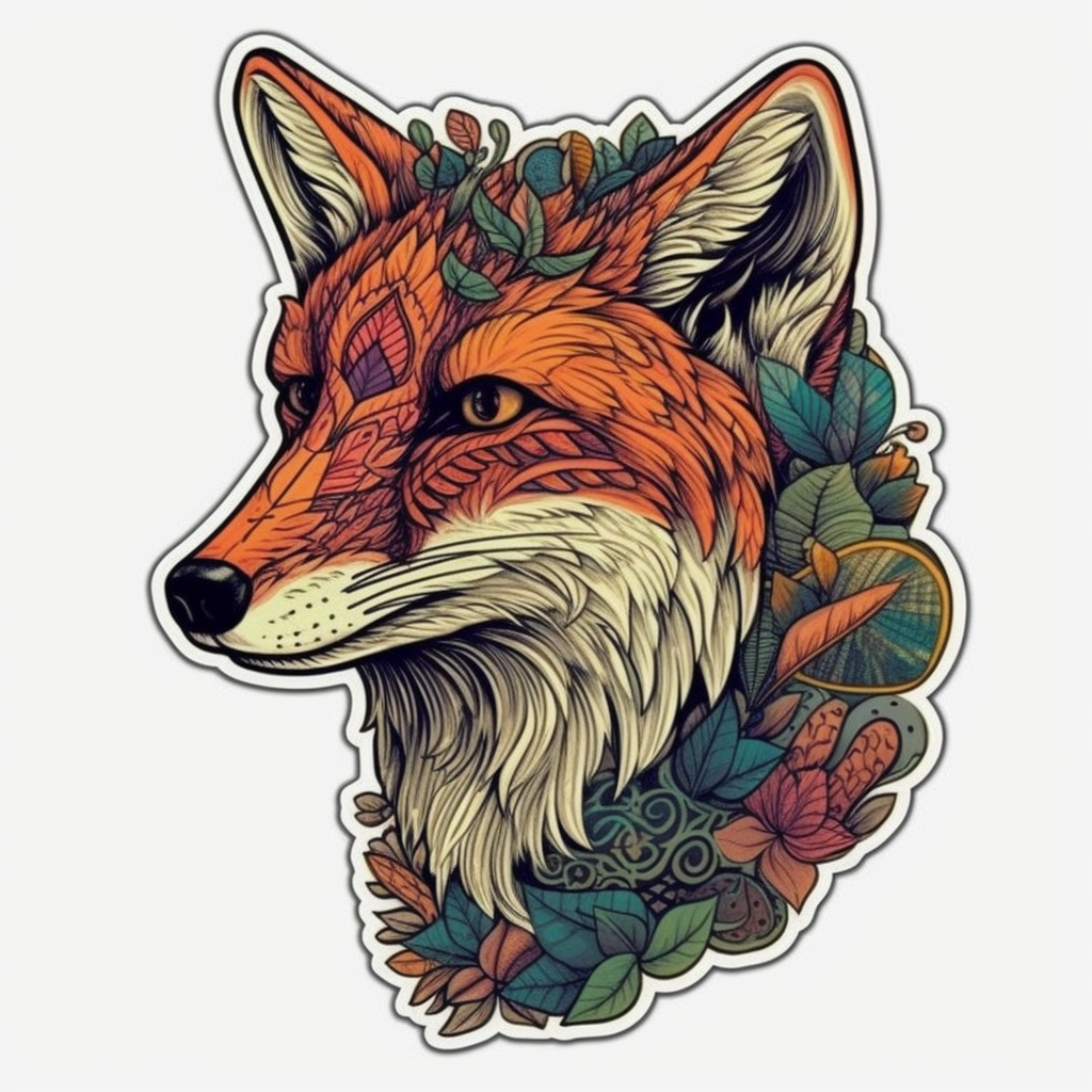 Fox Vinyl Decal Sticker for Car, Laptop, Tumbler and more # 00435