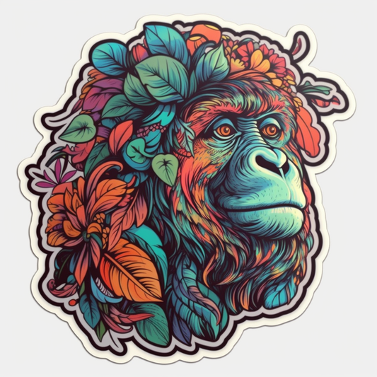 Gorilla Vinyl Decal Sticker for Car, Laptop, Tumbler and more # 00389