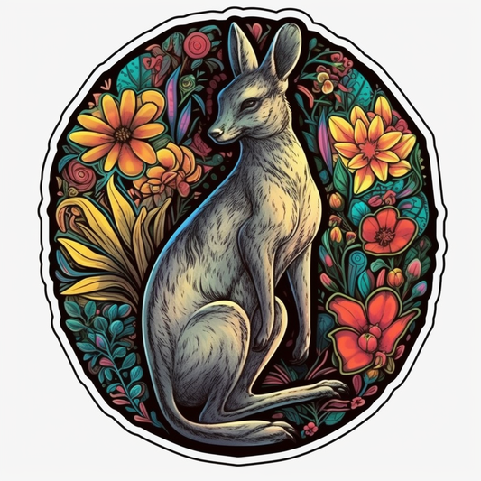 Kangaroo Vinyl Decal Sticker for Car, Laptop, Tumbler and more # 001687