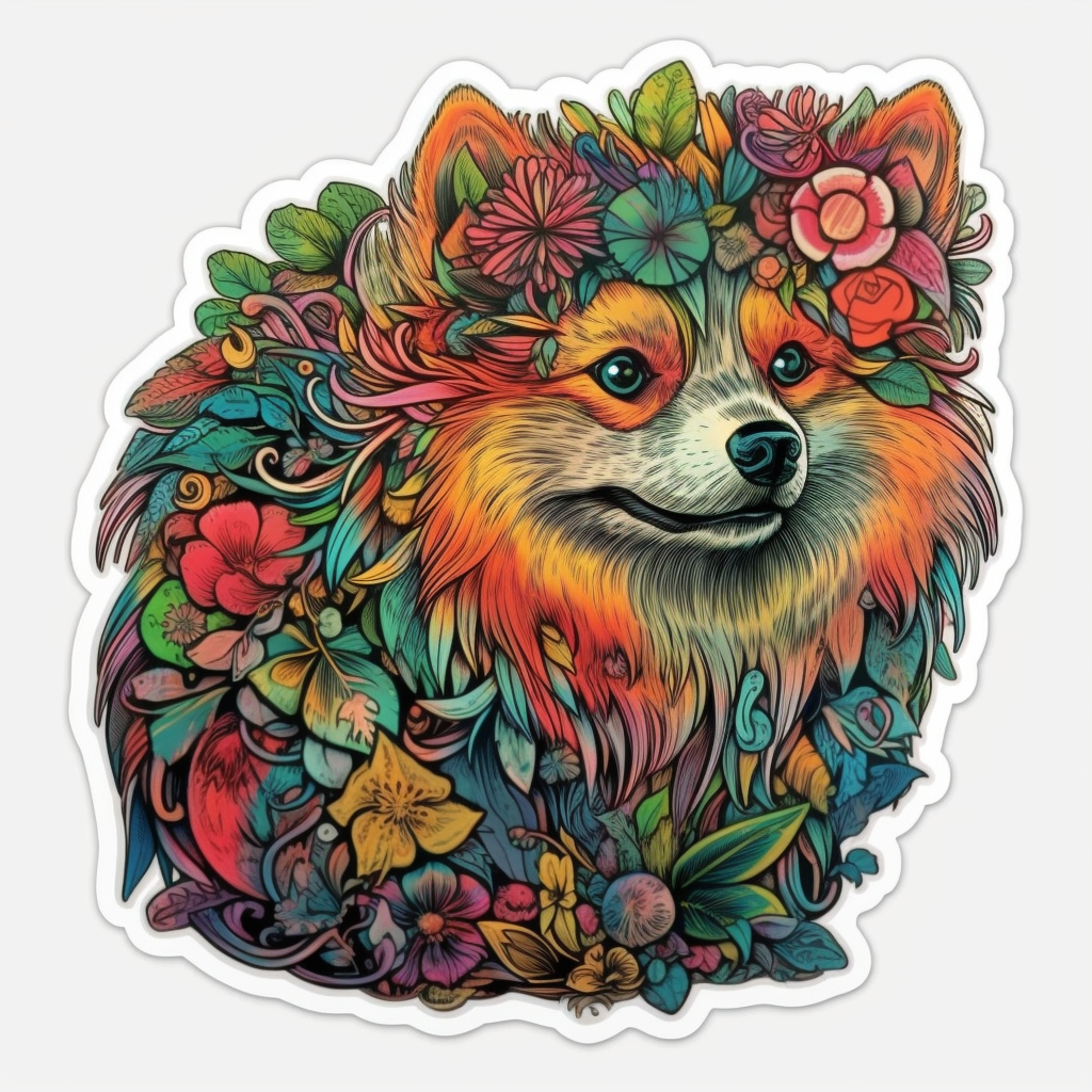 Pomeranian Dog Vinyl Decal Sticker for Car, Laptop, Tumbler and more # 1899