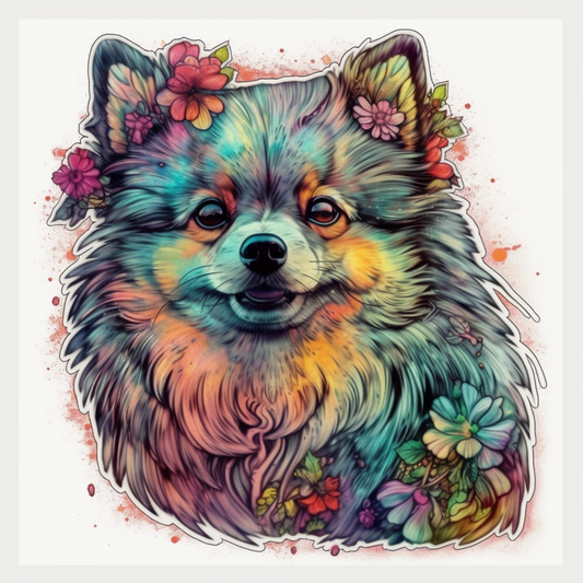 Pomeranian Dog Vinyl Decal Sticker for Car, Laptop, Tumbler and more # 1898