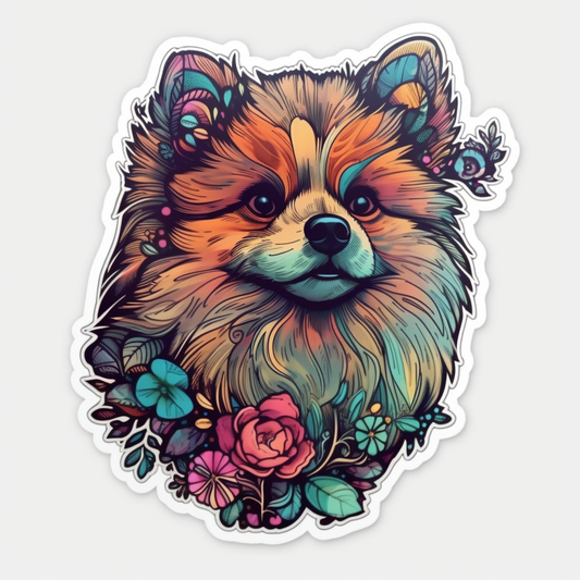 Pomeranian Dog Vinyl Decal Sticker for Car, Laptop, Tumbler and more # 1902