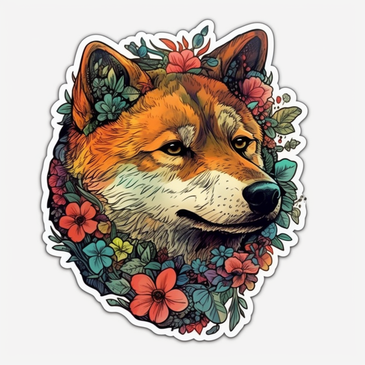 Shiba Inu Dog Vinyl Decal Sticker for Car, Laptop, Tumbler and more # 001617