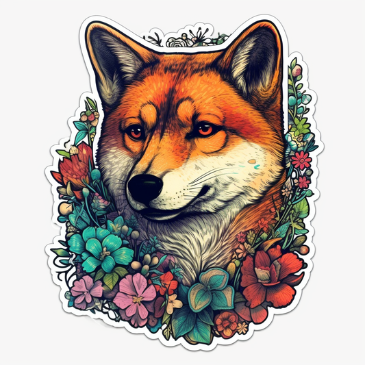 Shiba Inu Dog Vinyl Decal Sticker for Car, Laptop, Tumbler and more # 001614