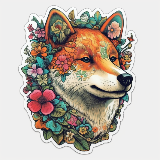 Shiba Inu Dog Vinyl Decal Sticker for Car, Laptop, Tumbler and more # 001622