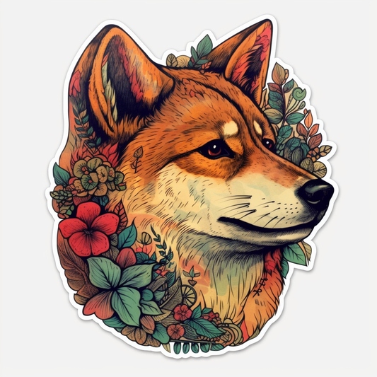 Shiba Inu Dog Vinyl Decal Sticker for Car, Laptop, Tumbler and more # 001620