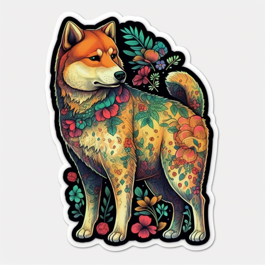 Shiba Inu Dog Vinyl Decal Sticker for Car, Laptop, Tumbler and more # 001619