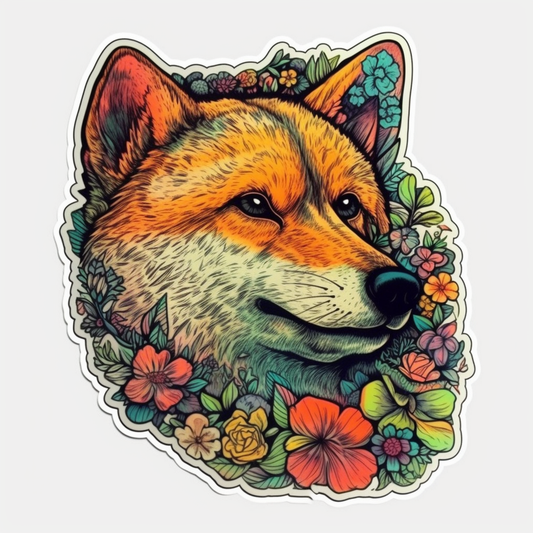 Shiba Inu Dog Vinyl Decal Sticker for Car, Laptop, Tumbler and more # 001626