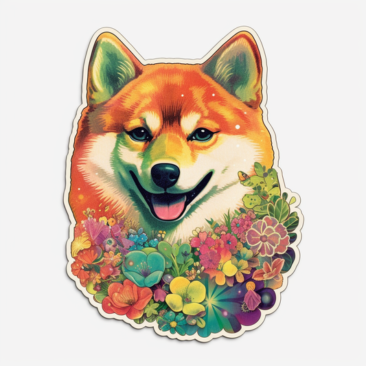 Shiba Inu Dog Vinyl Decal Sticker for Car, Laptop, Tumbler and more # 001607