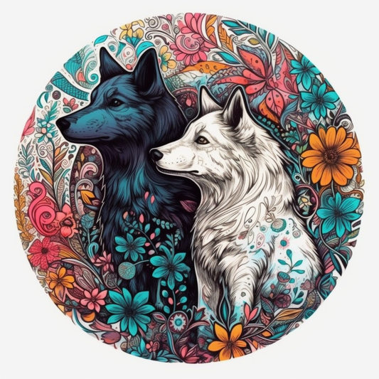 Yin Yang Dog Vinyl Decal Sticker for Car, Laptop, Tumbler and more # 005471
