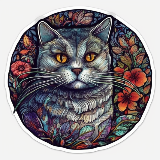 British Shorthair Cat Vinyl Decal Sticker for Car, Laptop, Tumbler and more # 00134