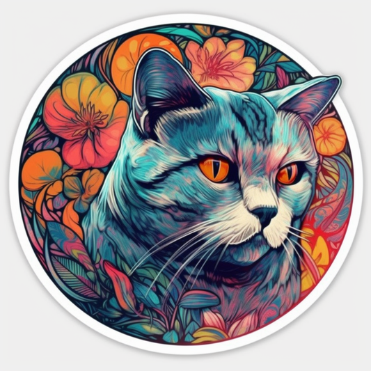 British Shorthair Cat Vinyl Decal Sticker for Car, Laptop, Tumbler and more # 0093