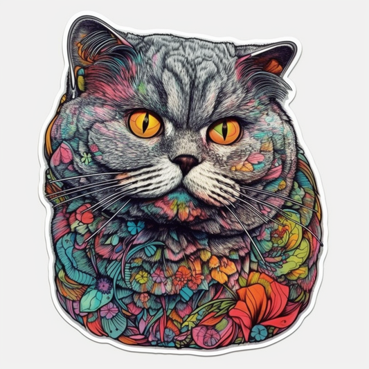 British Shorthair Cat Vinyl Decal Sticker for Car, Laptop, Tumbler and more # 00131