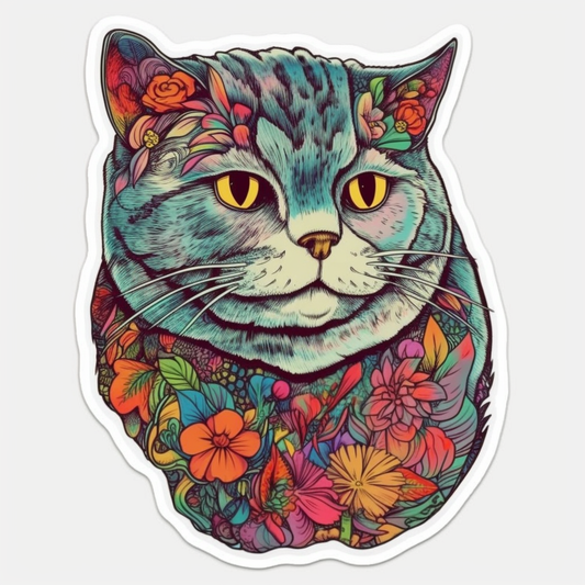 British Shorthair Cat Vinyl Decal Sticker for Car, Laptop, Tumbler and more # 00133