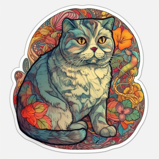 Scottish Fold Cat Vinyl Decal Sticker for Car, Laptop, Tumbler and more # 002059