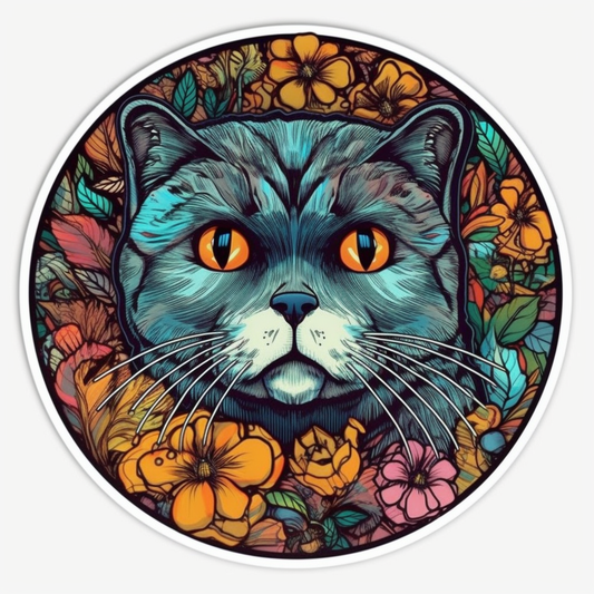 Scottish Fold Cat Vinyl Decal Sticker for Car, Laptop, Tumbler and more # 002136