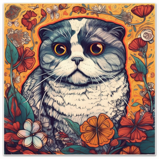 Scottish Fold Cat Vinyl Decal Sticker for Car, Laptop, Tumbler and more # 002057