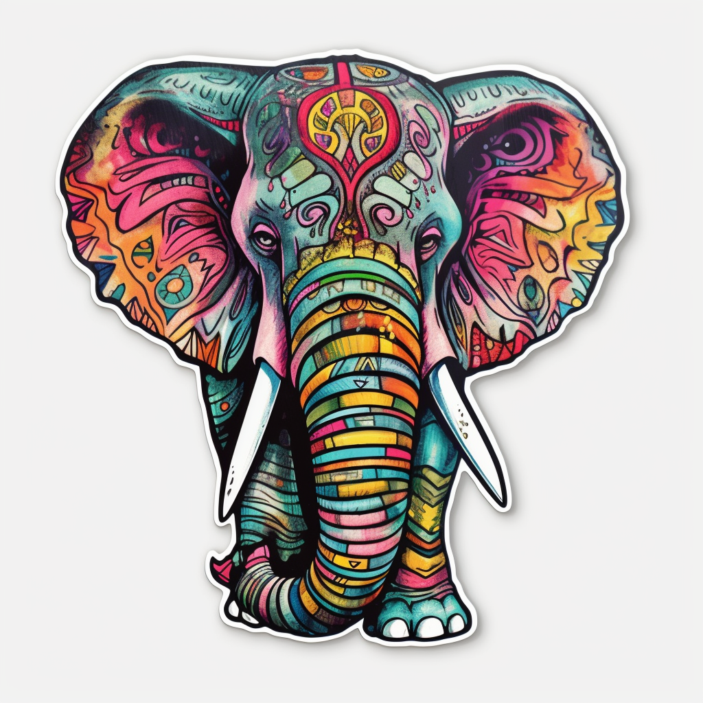 Elephant Vinyl Decal Sticker for Car, Laptop, Tumbler and more # 002314