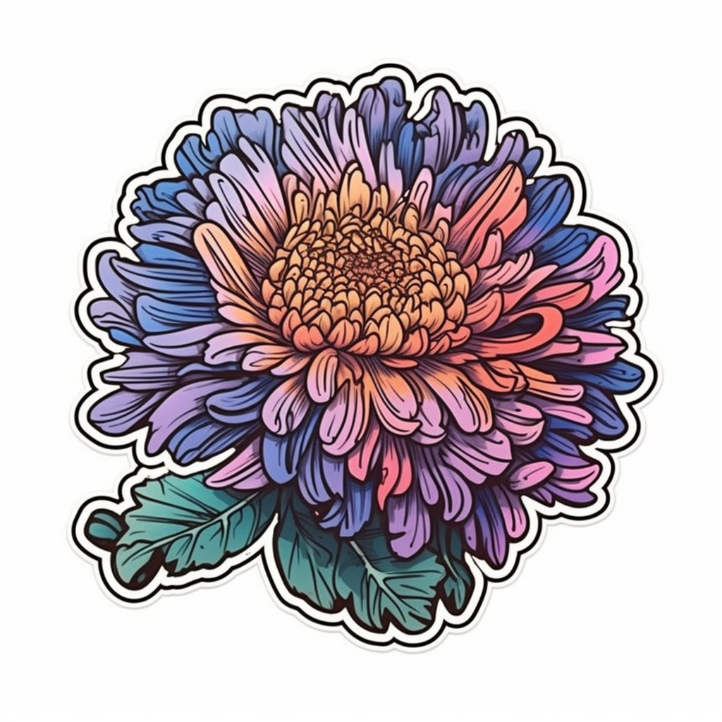 Aster Flower Vinyl Decal Sticker for Car, Laptop, Tumbler and more # 006340