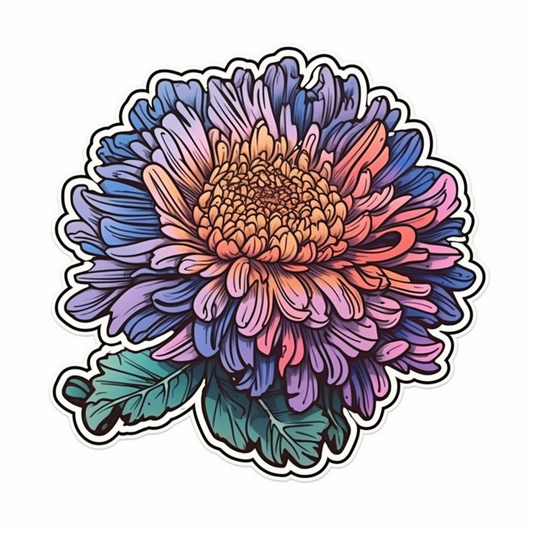 Aster Flower Vinyl Decal Sticker for Car, Laptop, Tumbler and more # 006340