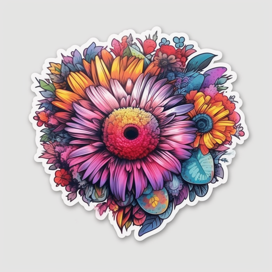 Aster Flower Vinyl Decal Sticker for Car, Laptop, Tumbler and more # 006326