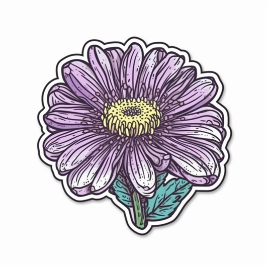 Aster Flower Vinyl Decal Sticker for Car, Laptop, Tumbler and more # 006303