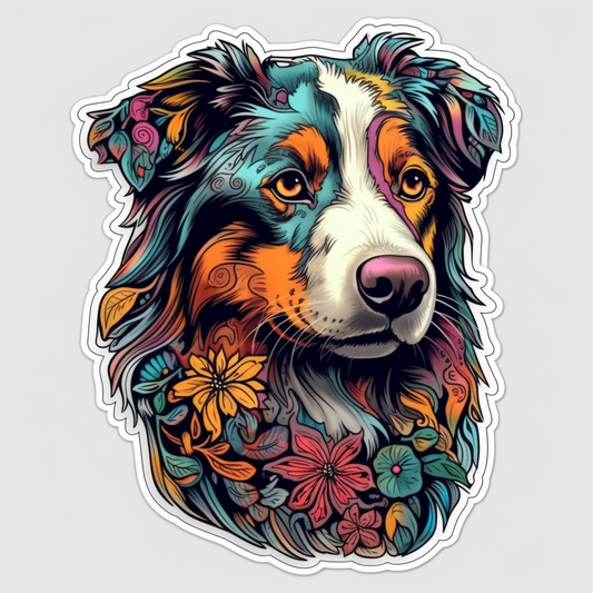 Australian Shepherd Dog Vinyl Decal Sticker for Car, Laptop, Tumbler and more # 003619
