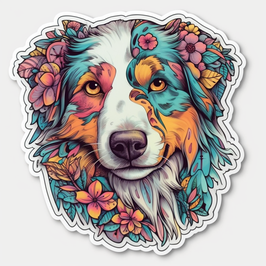Australian Shepherd Dog Vinyl Decal Sticker for Car, Laptop, Tumbler and more # 003627
