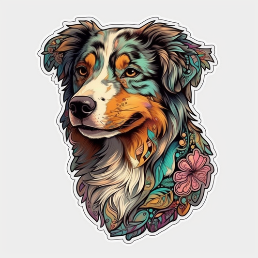 Australian Shepherd Dog Vinyl Decal Sticker for Car, Laptop, Tumbler and more # 003628