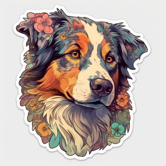 Australian Shepherd Dog Vinyl Decal Sticker for Car, Laptop, Tumbler and more # 003623