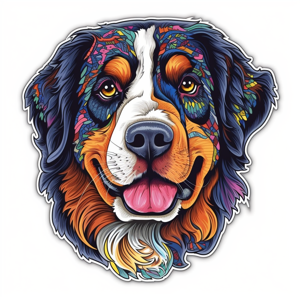Bernese Mountain Dog Vinyl Decal Sticker for Car, Laptop, Tumbler and more # 007117