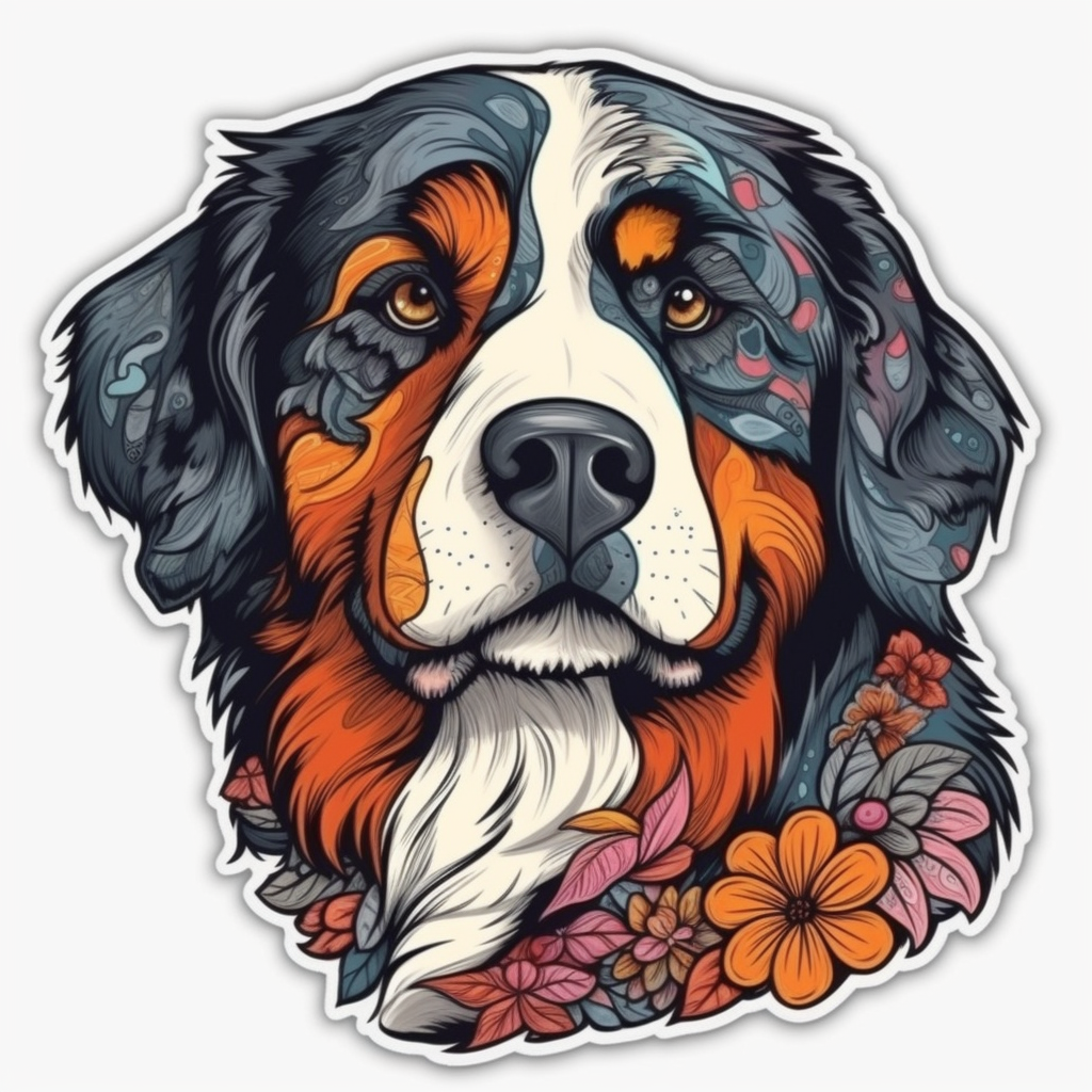 Bernese Mountain Dog Vinyl Decal Sticker for Car, Laptop, Tumbler and more # 007119
