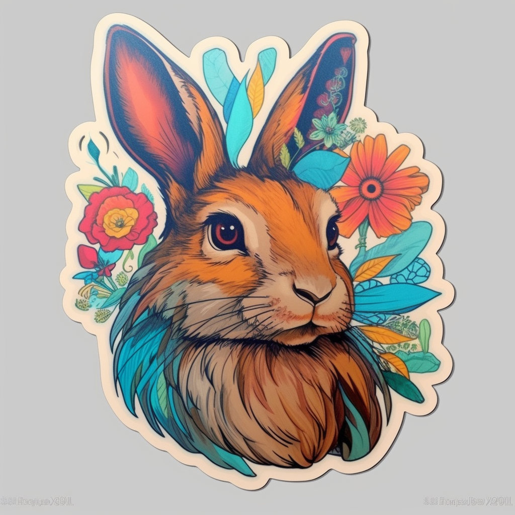 Cute and adorable Bunny Rabbit Vinyl Decal Sticker for Car, Laptop, Tumbler and more # 0010875