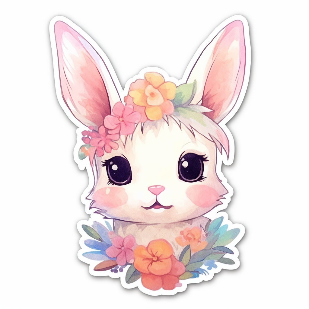 Cute and adorable Bunny Rabbit Vinyl Decal Sticker for Car, Laptop, Tumbler and more # 0010889