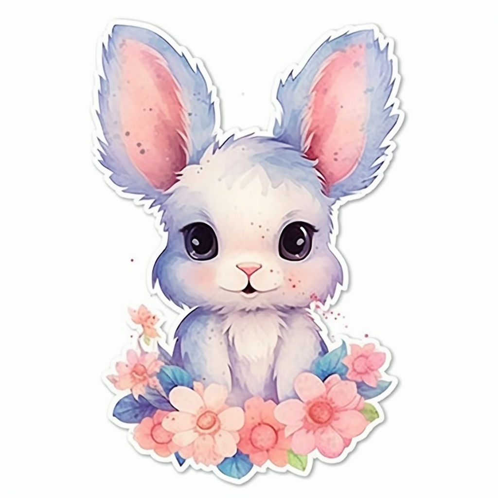 Cute and adorable Bunny Rabbit Vinyl Decal Sticker for Car, Laptop, Tumbler and more # 0010904