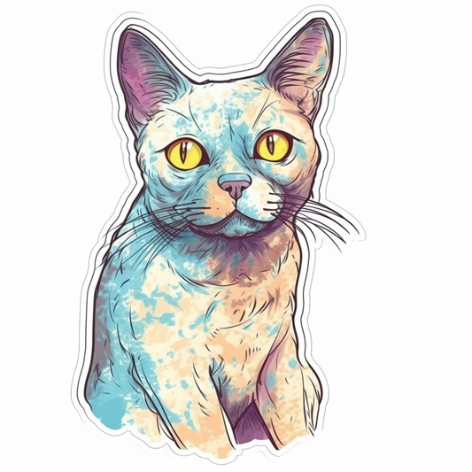 Burmese Cat Vinyl Decal Sticker for Car, Laptop, Tumbler and more # 008163