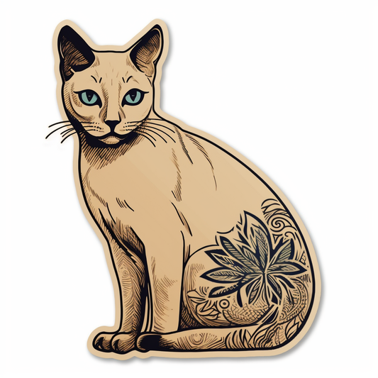 Burmese Cat Vinyl Decal Sticker for Car, Laptop, Tumbler and more # 008155