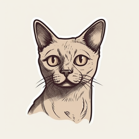Burmese Cat Vinyl Decal Sticker for Car, Laptop, Tumbler and more # 008152