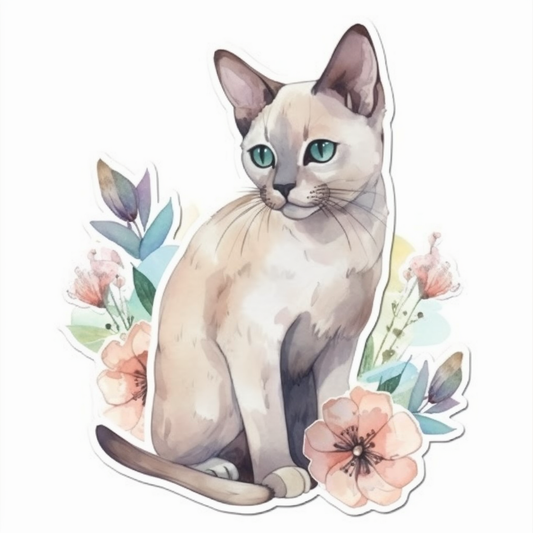 Burmese Cat Vinyl Decal Sticker for Car, Laptop, Tumbler and more # 008195