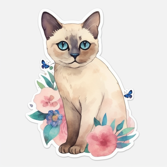Burmese Cat Vinyl Decal Sticker for Car, Laptop, Tumbler and more # 008188