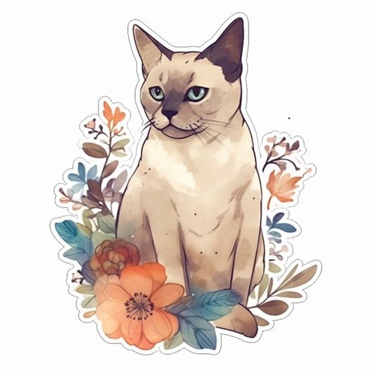 Burmese Cat Vinyl Decal Sticker for Car, Laptop, Tumbler and more # 008187