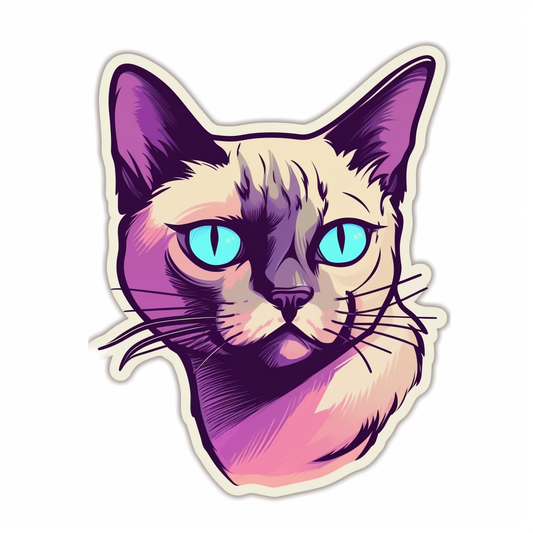 Burmese Cat Vinyl Decal Sticker for Car, Laptop, Tumbler and more # 008191